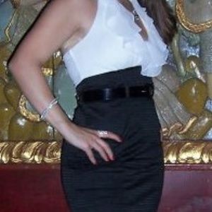 Sequin Hearts Black and white Dress